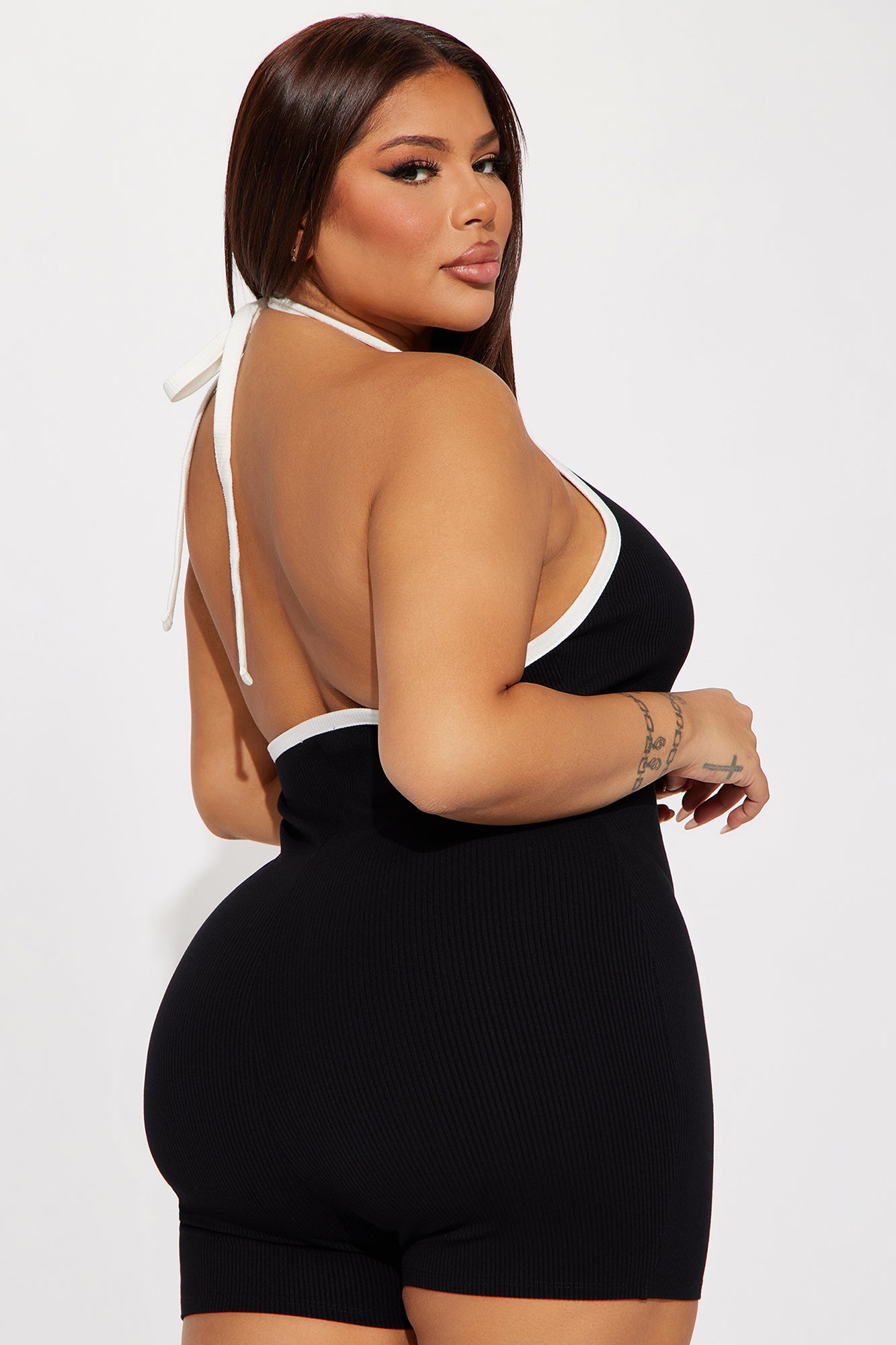 Miami Light Snatched Romper - Black/White - Image 7