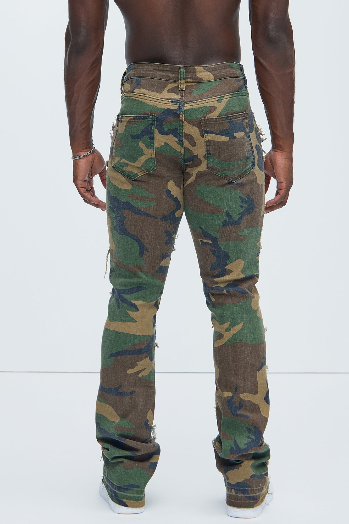 Fray All Ways Stacked Skinny Flare Pants - Camouflage - Image 4
