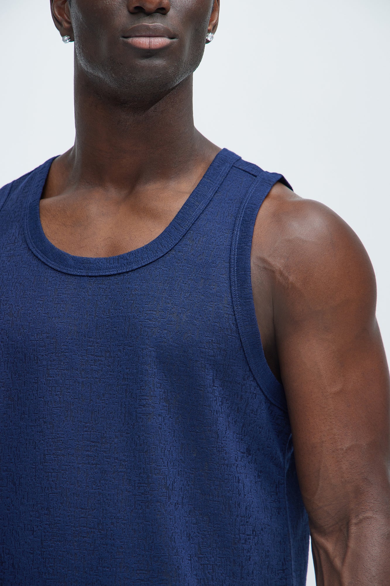 Henrik Textured Tank - Navy - Image 3