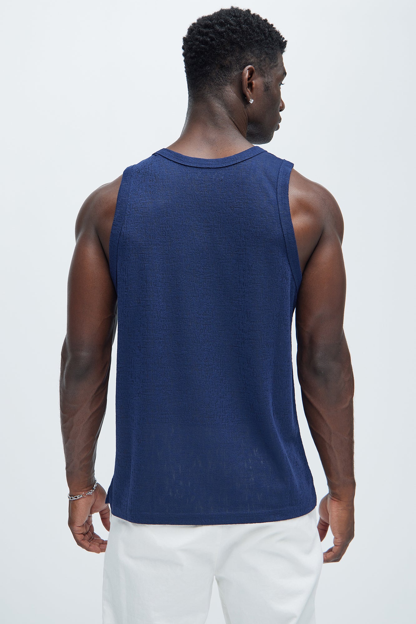 Henrik Textured Tank - Navy - Image 4