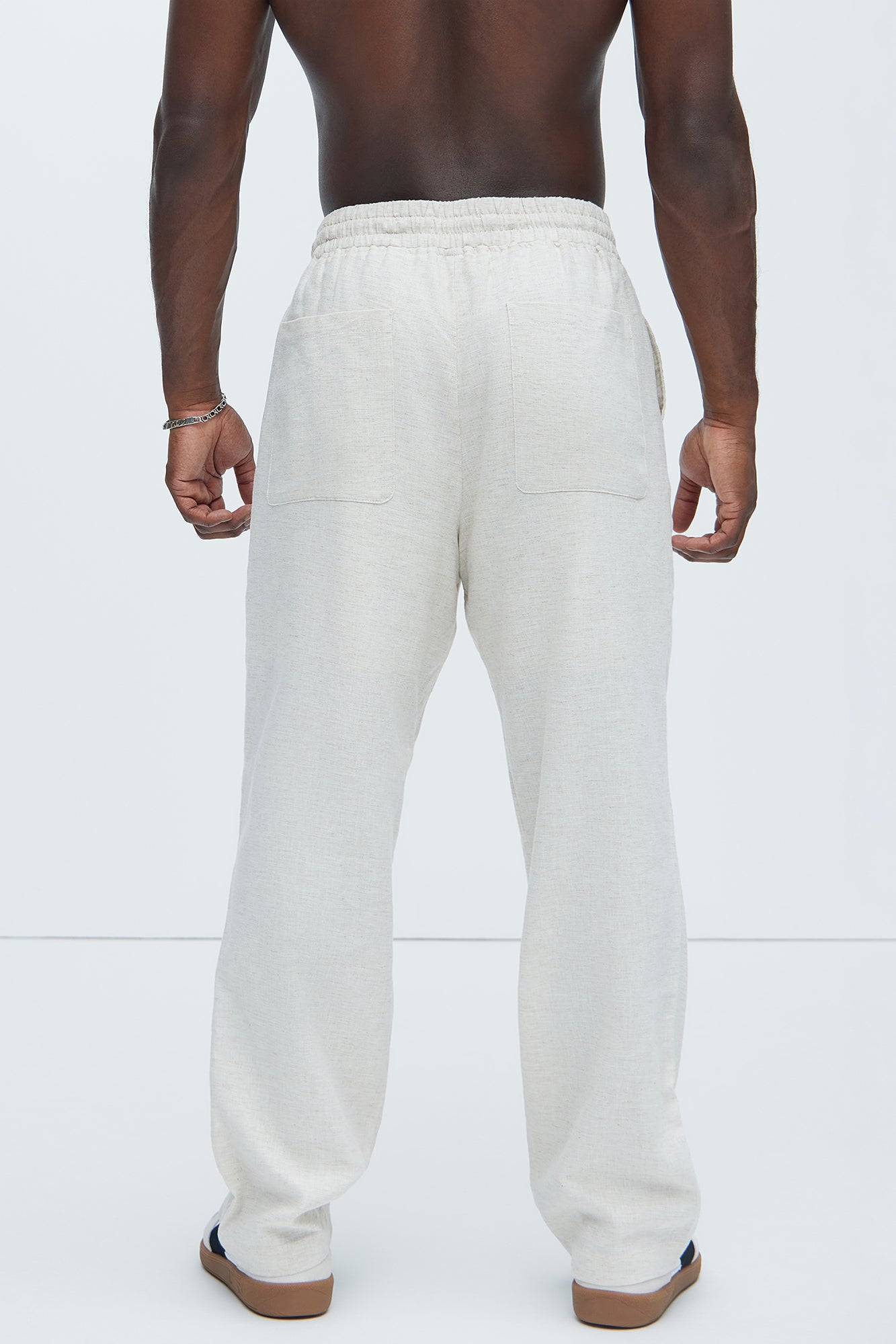 Bahamas Straight Linen Pants - Oatmeal - Image 4