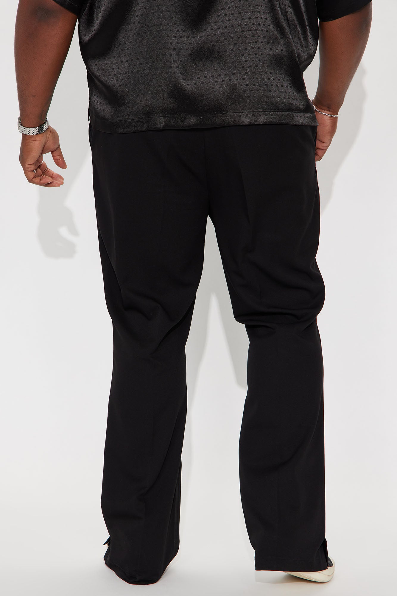 Don't Believe You Gabardine Slim Flare Slit Trouser - Black - Image 8