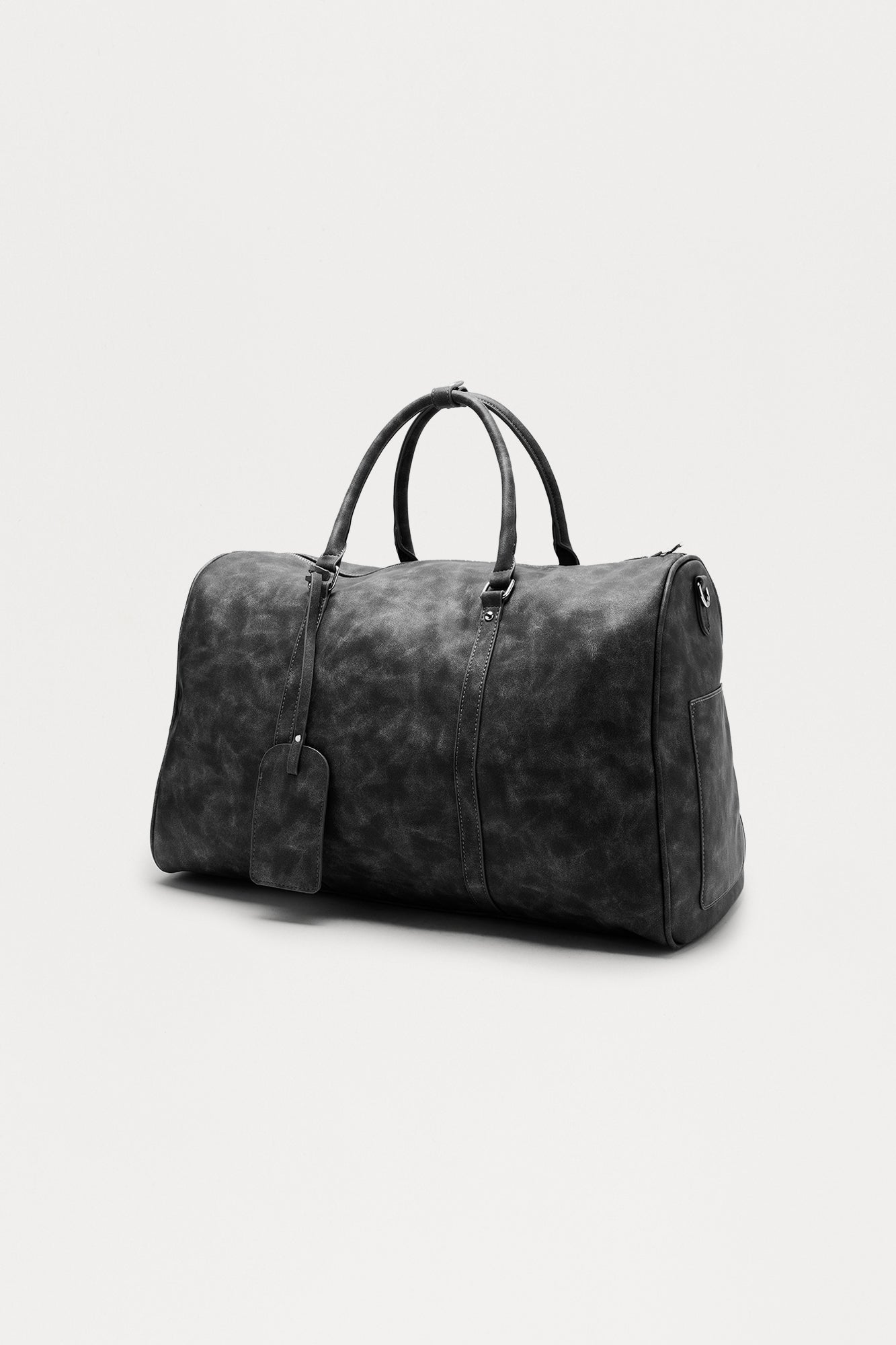 Next Stop Washed Faux Leather Duffle Bag - Black Wash - Image 4
