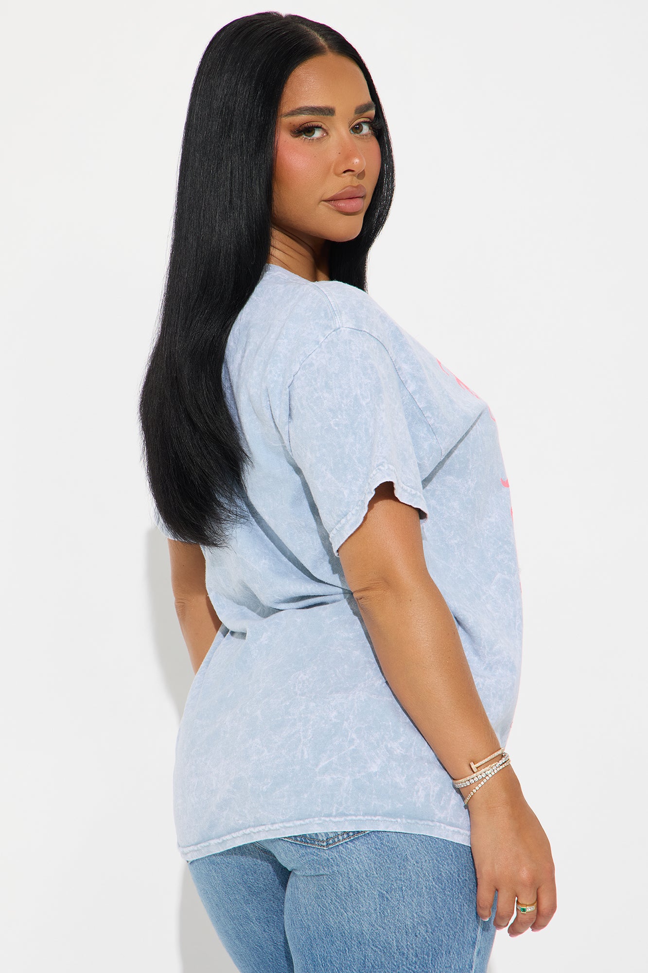 Enjoy Your Day Washed Oversized Tee - Grey - Image 3