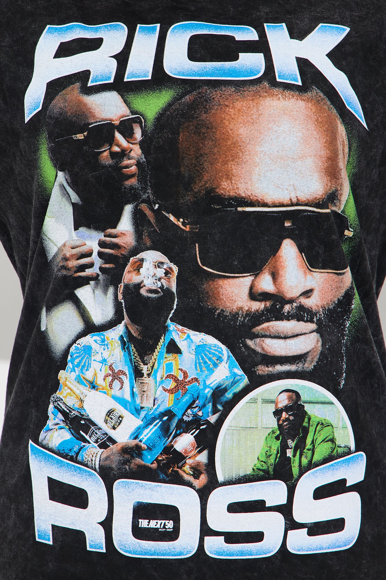 Rick Ross Washed Oversized Tee - Black - Image 4