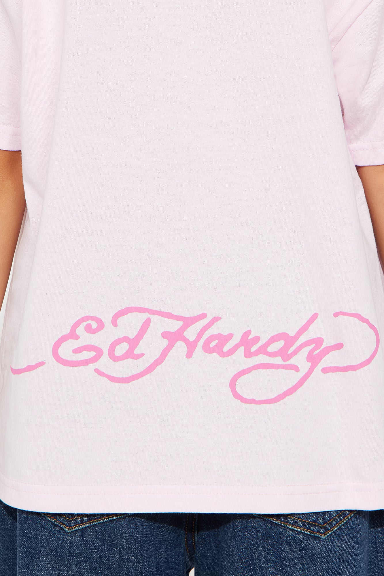 Mini Ed Hardy In My Prayers Front/Back Graphic T-Shirt - Pink - Image 5