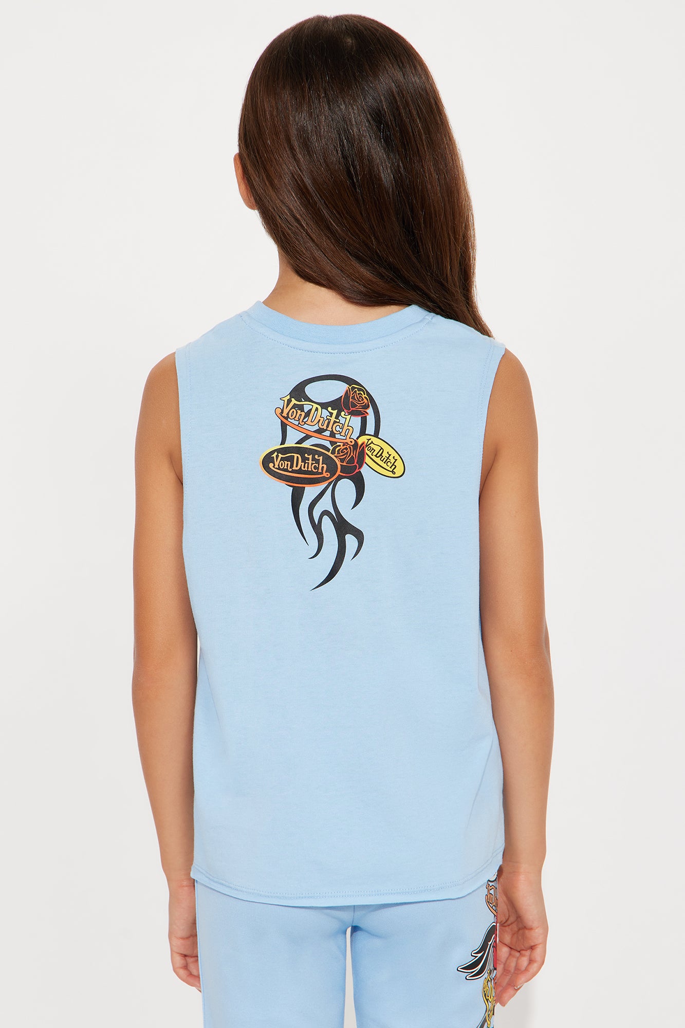 Mini Von Dutch Fiery Heart Muscle Tee - Blue - Image 3