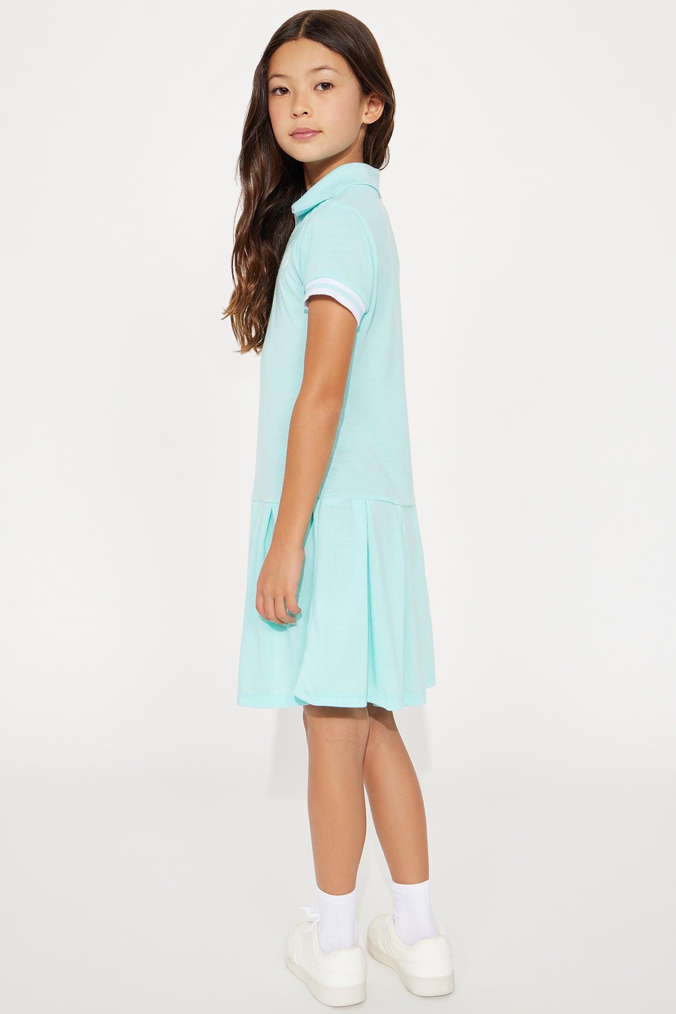 Mini She's On Point Polo Shirt Dress - Aqua - Image 4