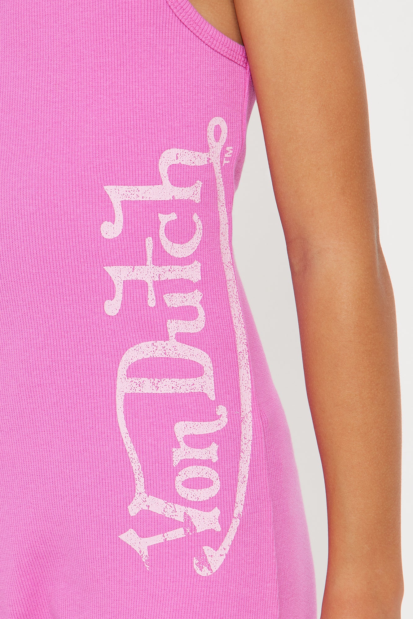 Mini Von Dutch Ribbed Romper - Hot Pink - Image 3