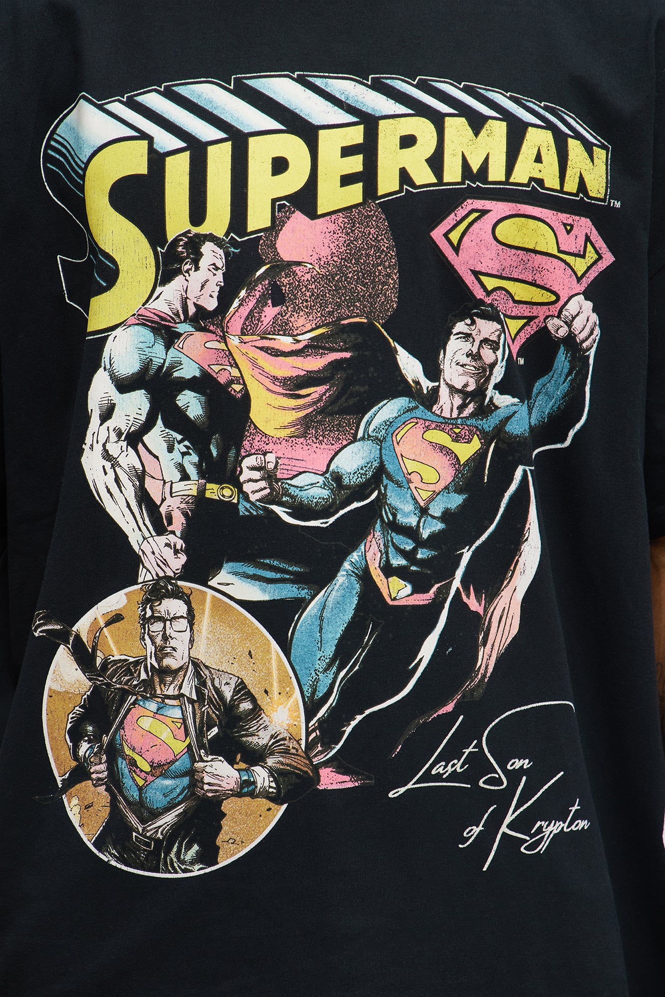 Superman Man Of Steel Oversized Short Sleeve Tee - Black - Image 3