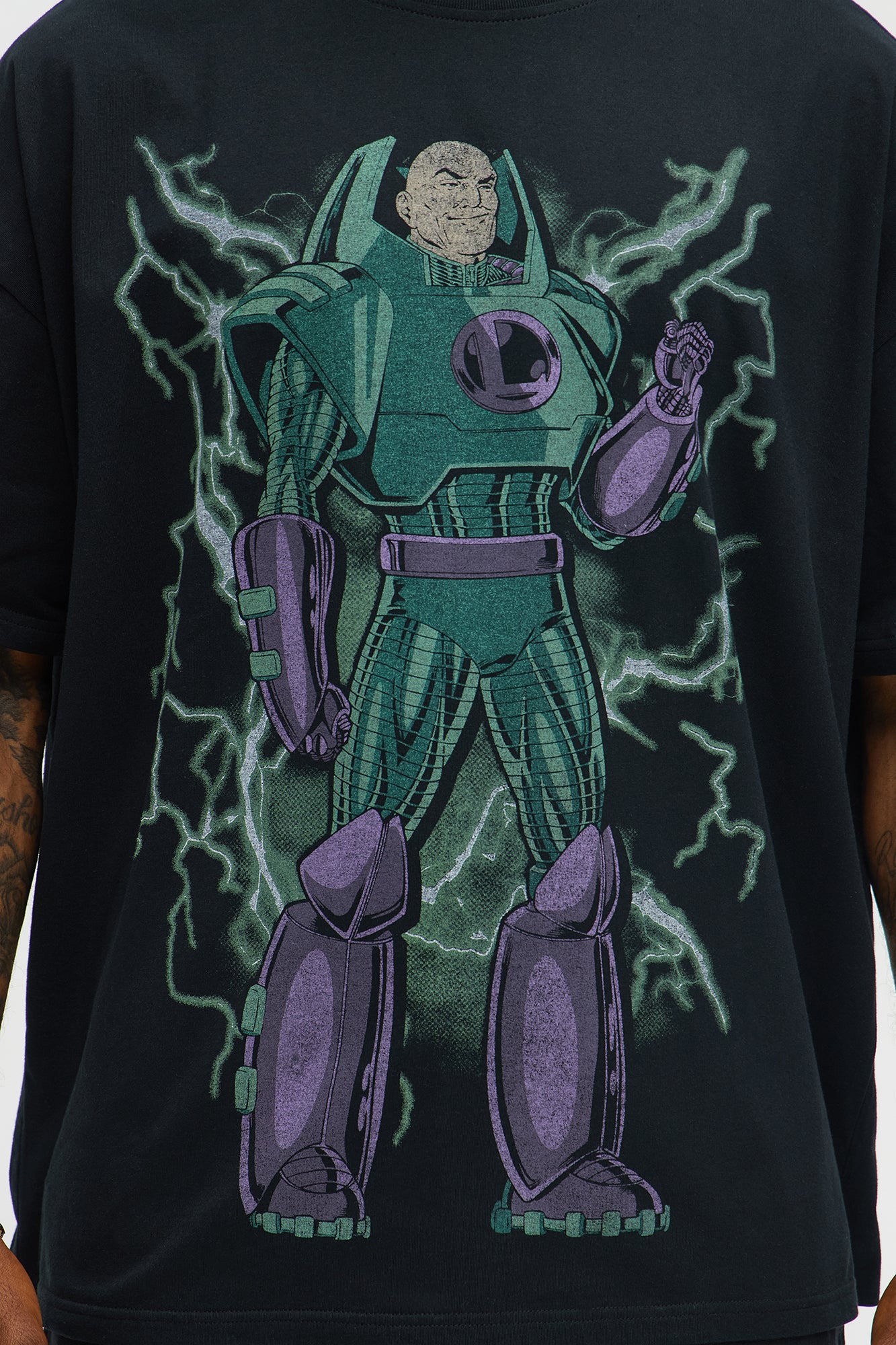 Superman Lex Luthor Oversized Short Sleeve Tee - Black - Image 3