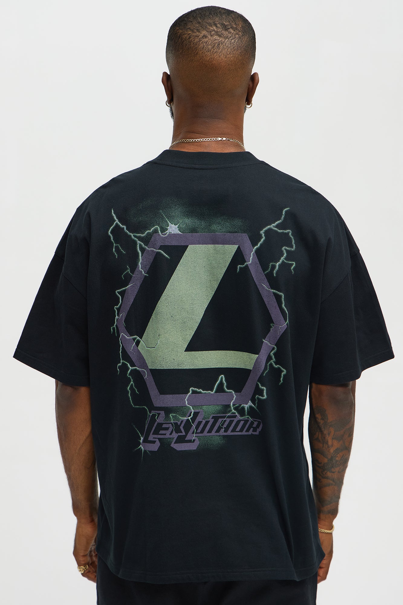 Superman Lex Luthor Oversized Short Sleeve Tee - Black - Image 4
