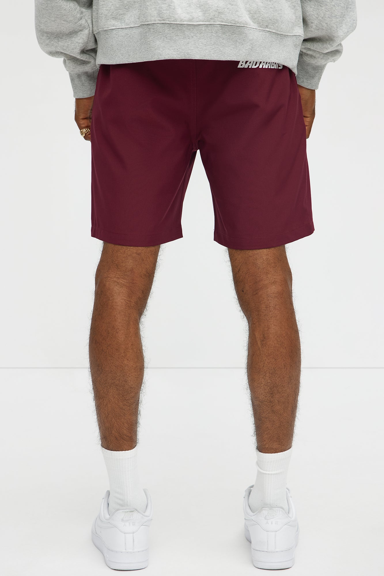 Bad Habits Relaxed Drawstring Shorts - Red - Image 3