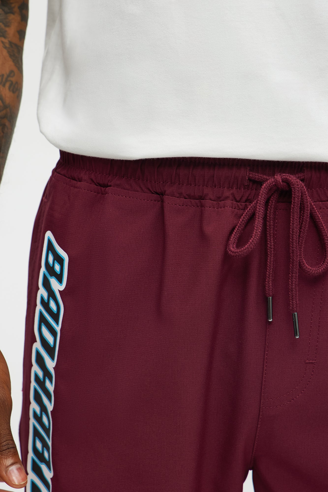 Bad Habits Relaxed Drawstring Shorts - Red - Image 4