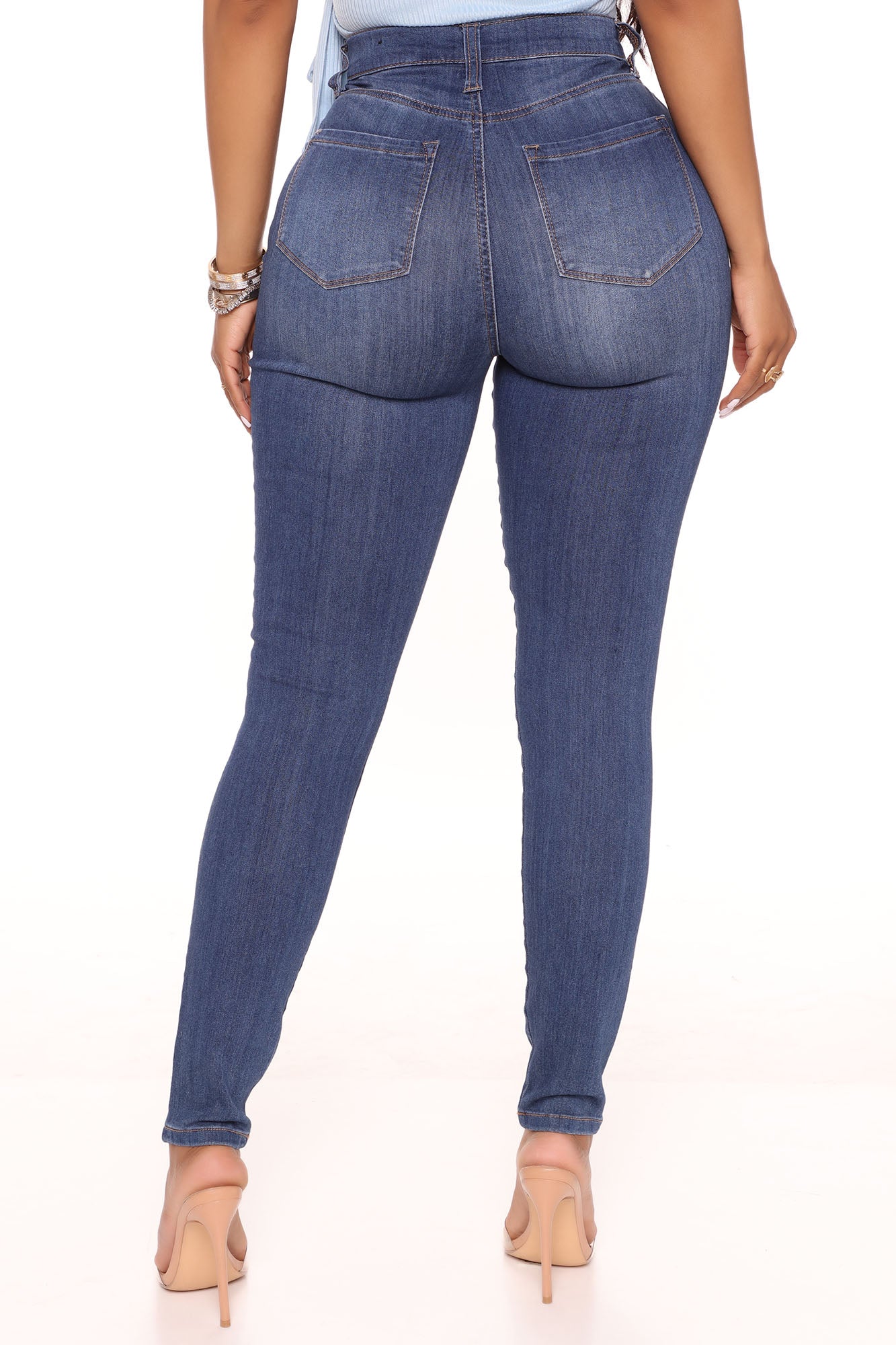 Emma Super Stretch High Rise Skinny Jean - Medium Wash - Image 4