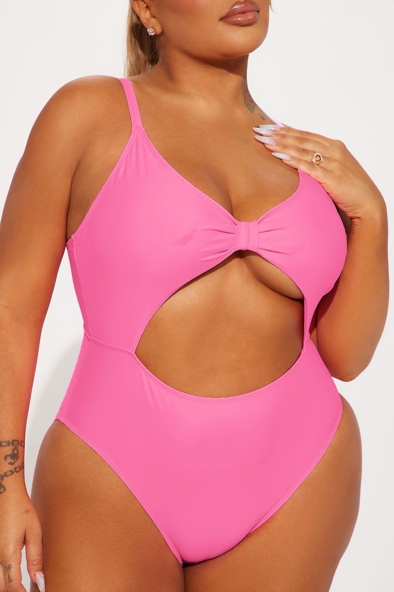 Rachel Cut Out 1 Piece Swimsuit  - Pink - Image 5
