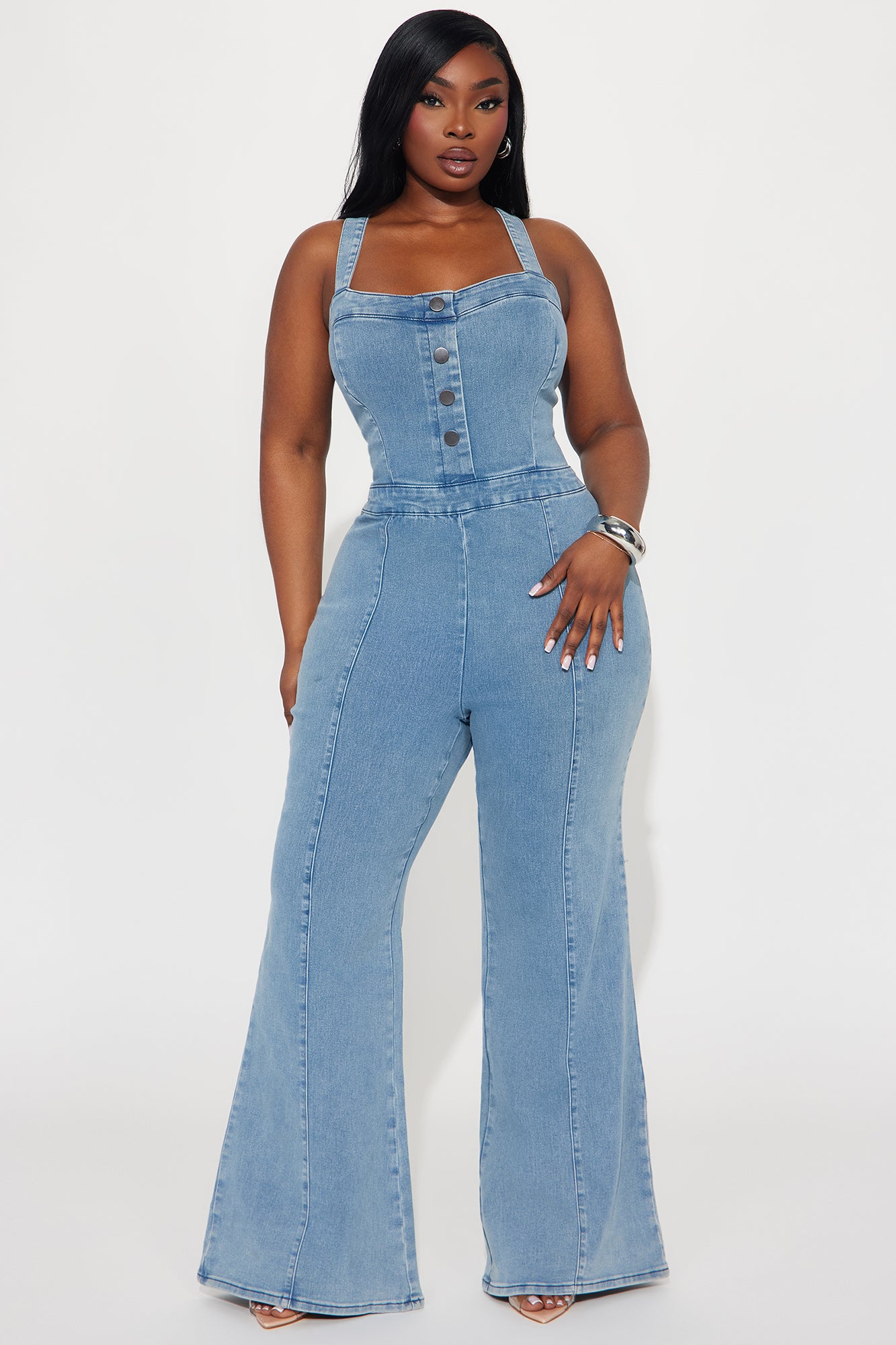 Atlanta Denim Jumpsuit - Light Wash - Image 4