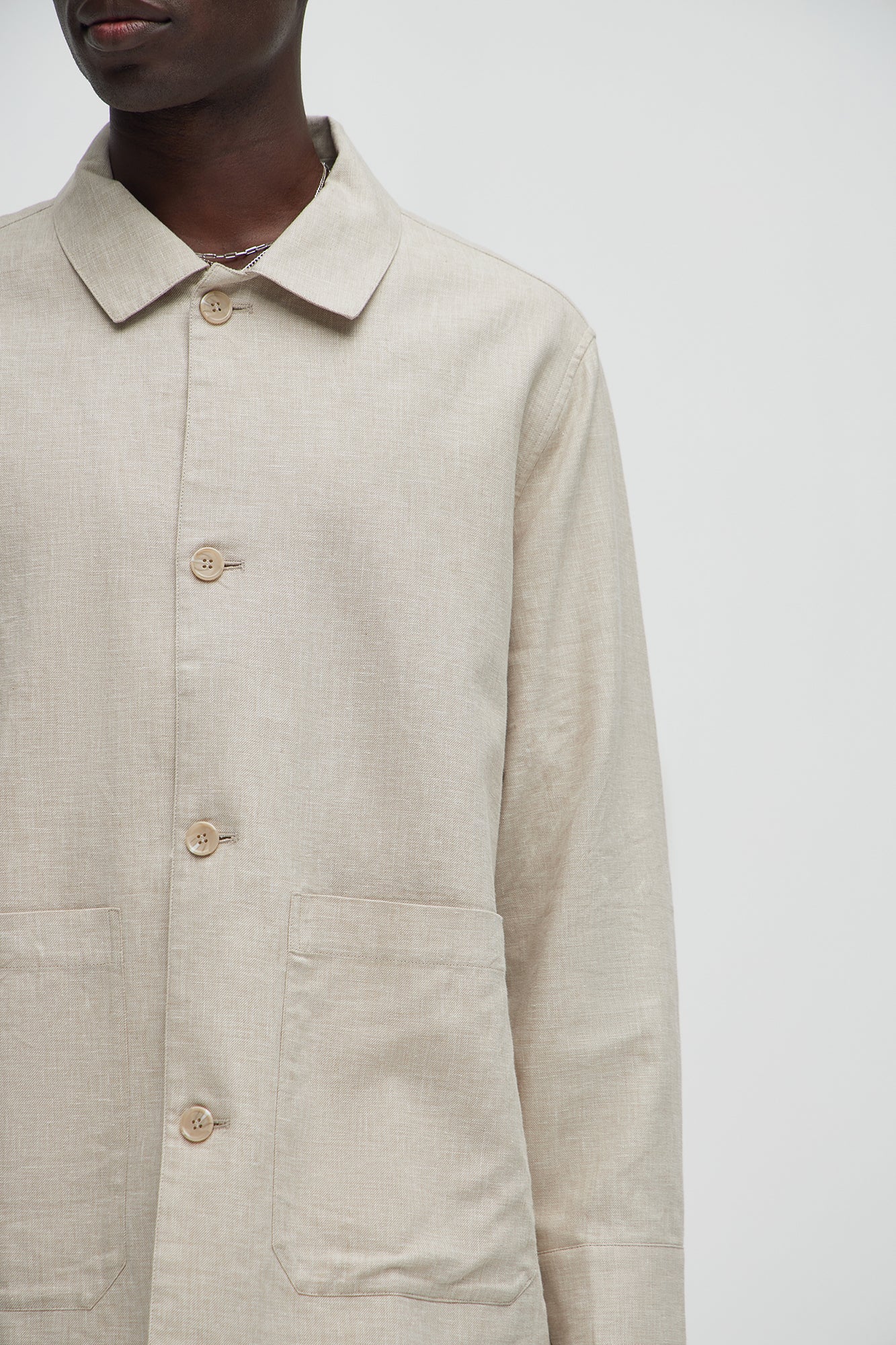 Bahamas Linen Chore Jacket - Stone - Image 3