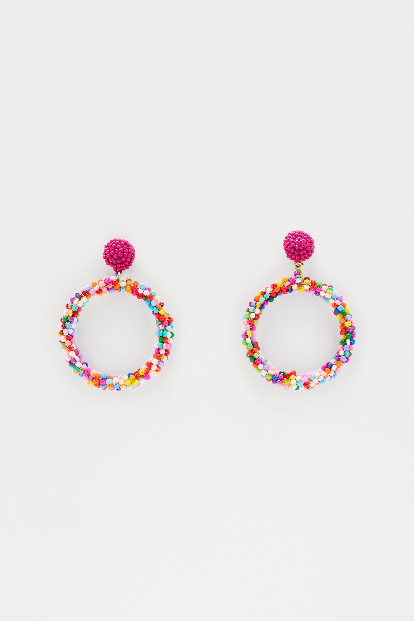 Confetti Drop Beaded Earrings - Multi Color - Image 3