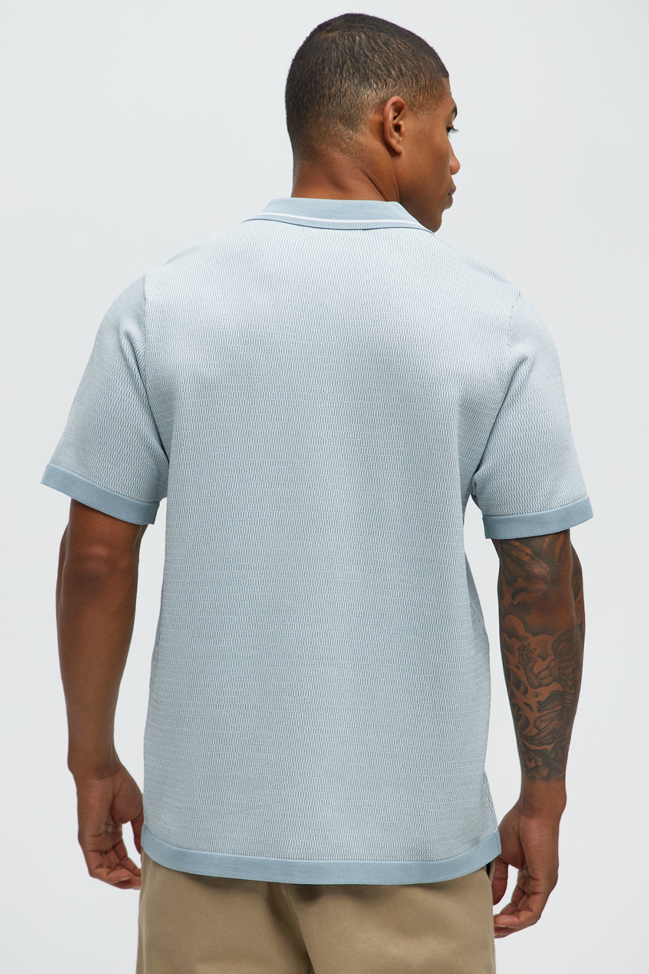 Calvin Textured Knit Polo - Grey/combo - Image 4