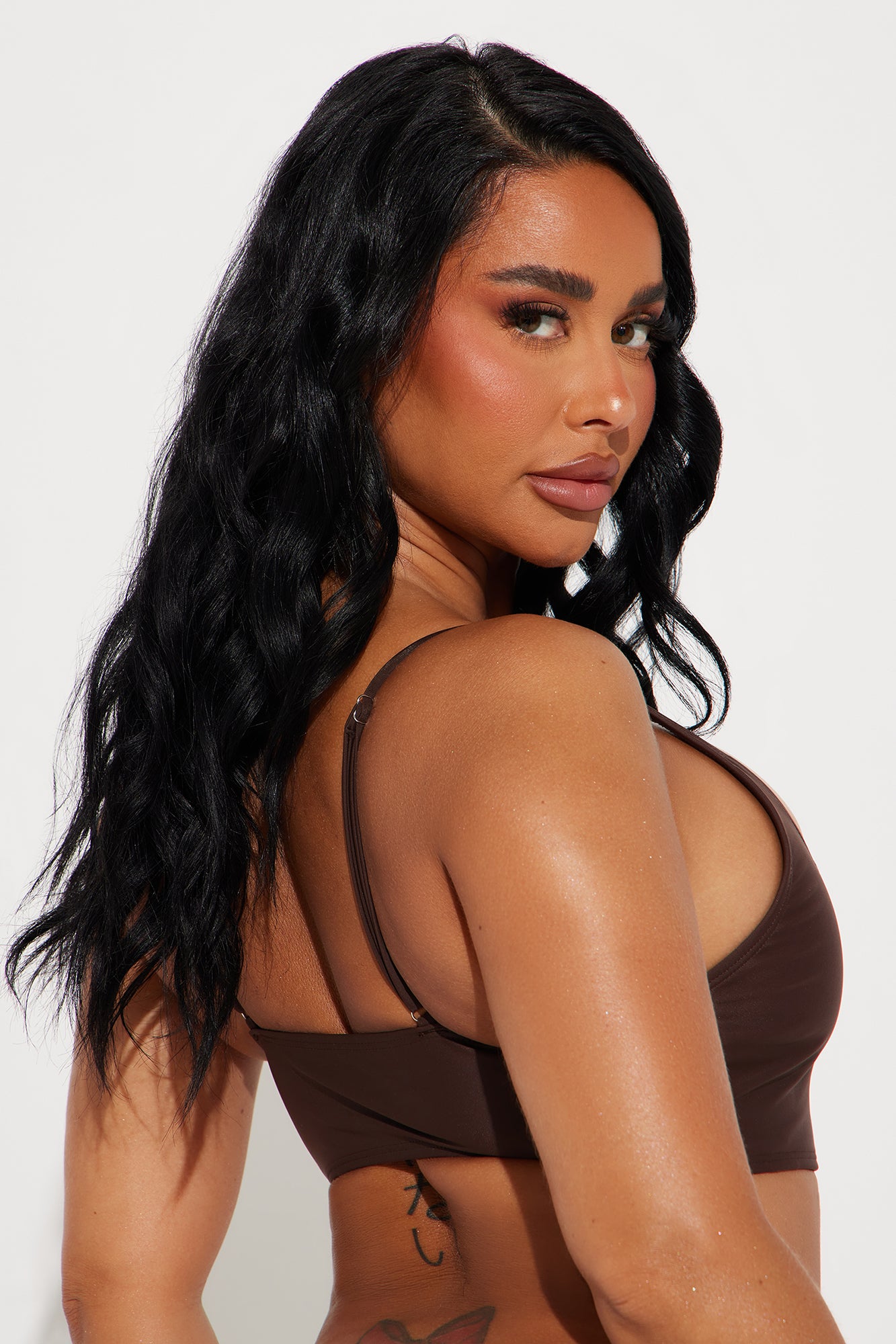 Maui Mix And Match Tank Bikini Top - Chocolate - Image 3