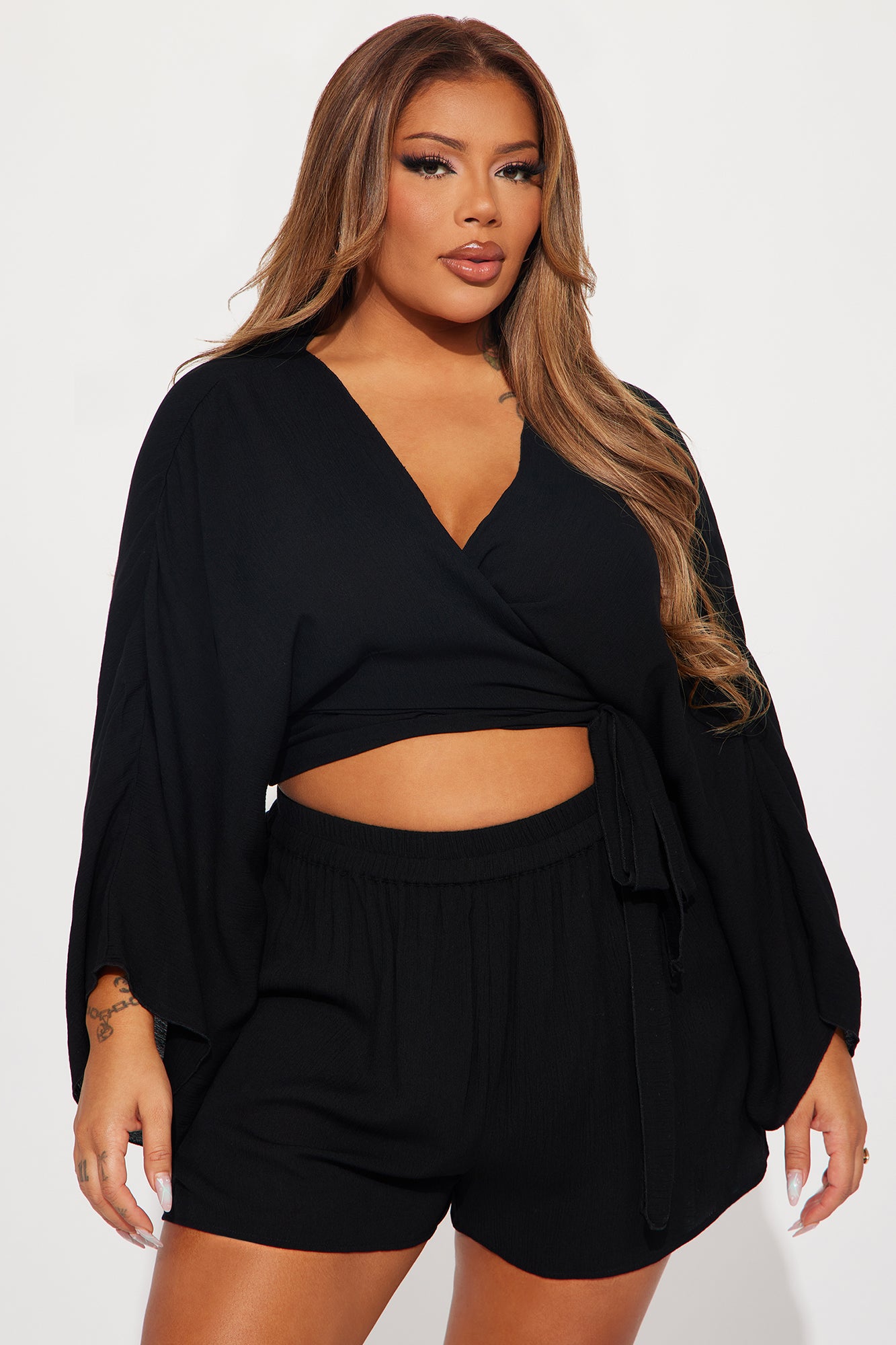 Breezy Nights Linen 2 Piece Cover Up - Black - Image 5