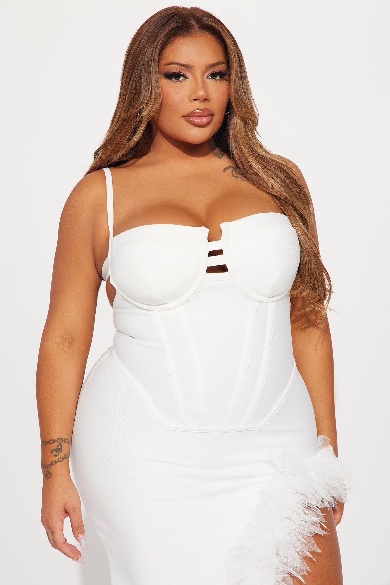 Boa Bandage Maxi Dress - White - Image 5
