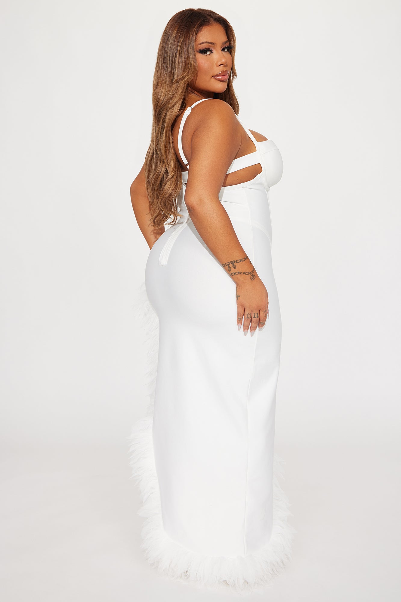 Boa Bandage Maxi Dress - White - Image 6