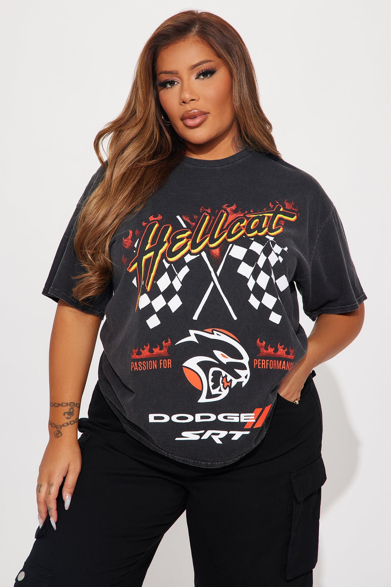 Hellcat Washed Tee - Black Wash - Image 5