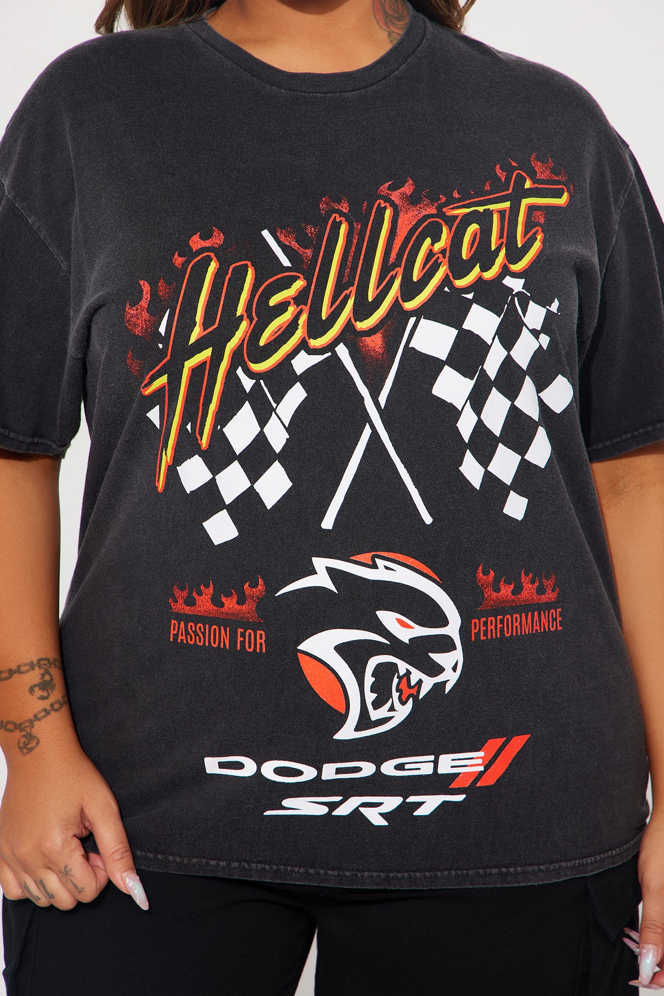 Hellcat Washed Tee - Black Wash - Image 7