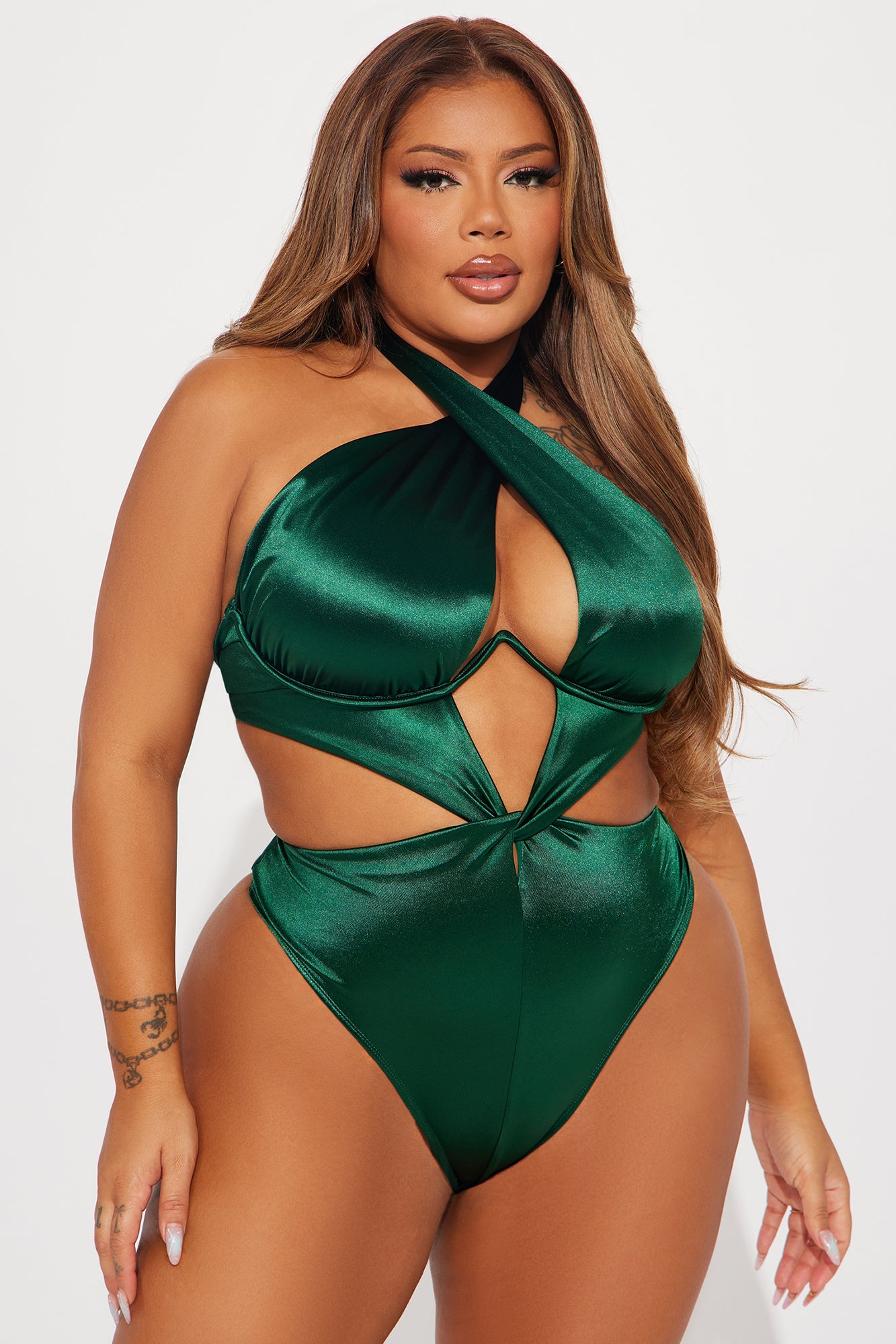 Kailen Underwire Twist 1 Piece Swimsuit - Emerald - Image 4