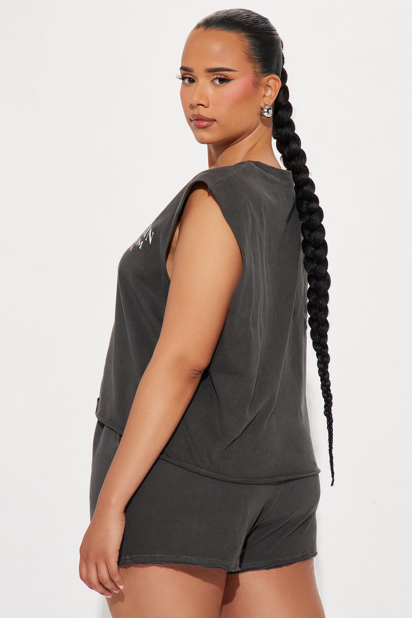 Brooklyn Blossom Short Set - Charcoal - Image 8