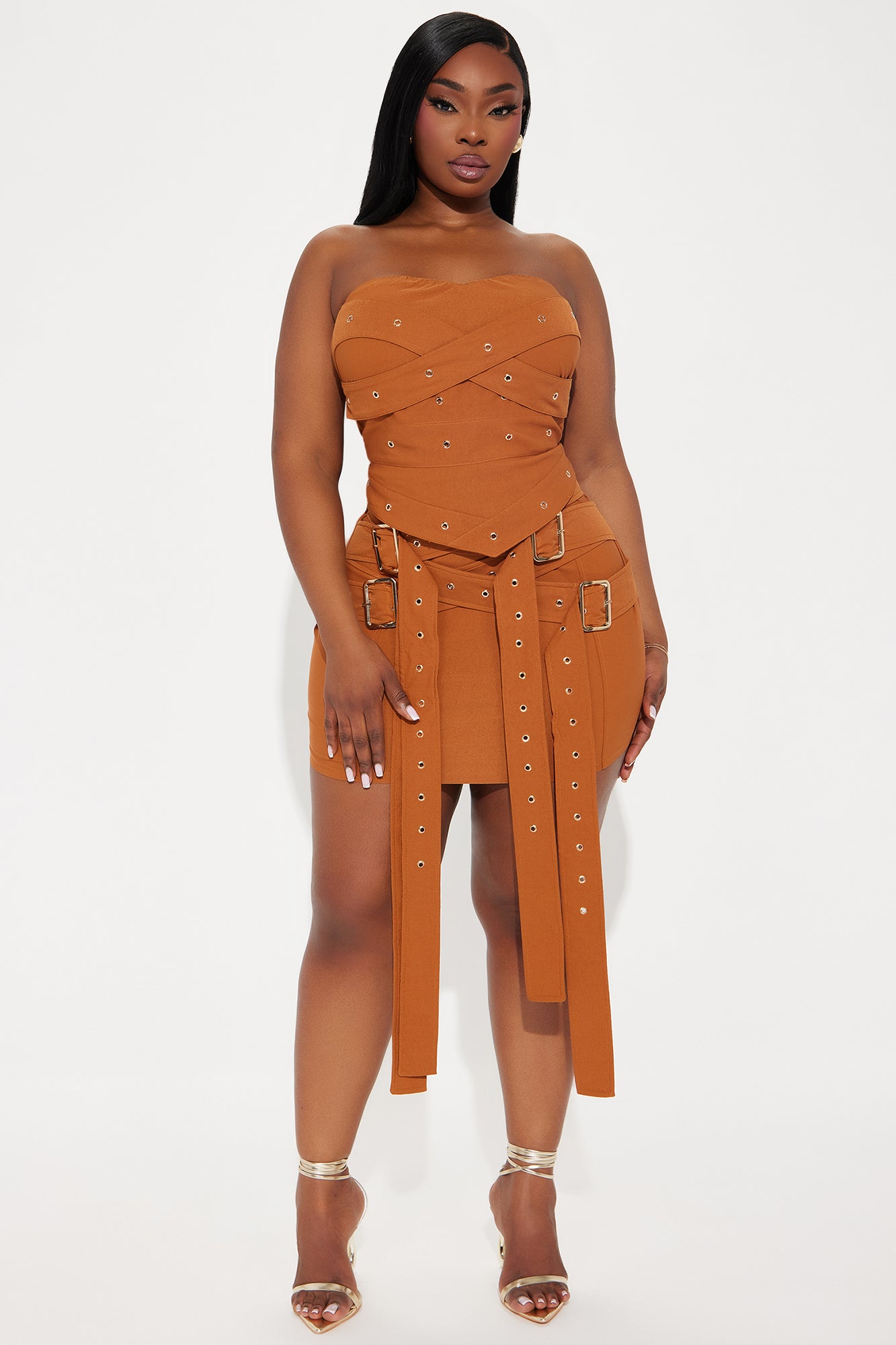 Kiss Of Love Skirt Set - Brown - Image 4