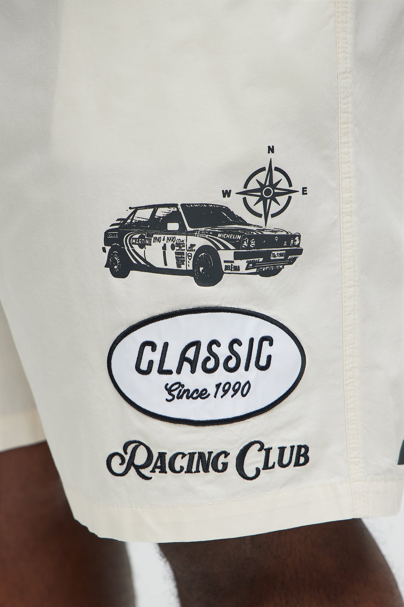 Racing Club Relaxed Drawstring Shorts - Cream - Image 9