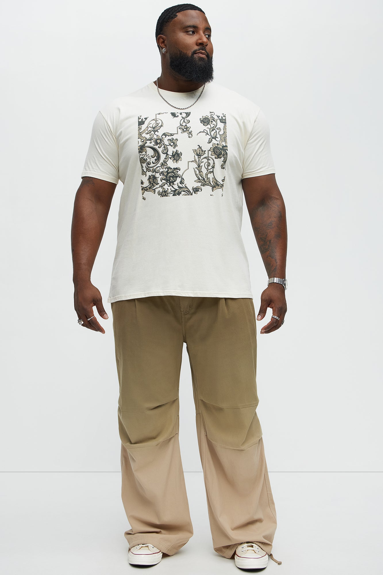 Paper Bag Baggy Pants - Olive - Image 6