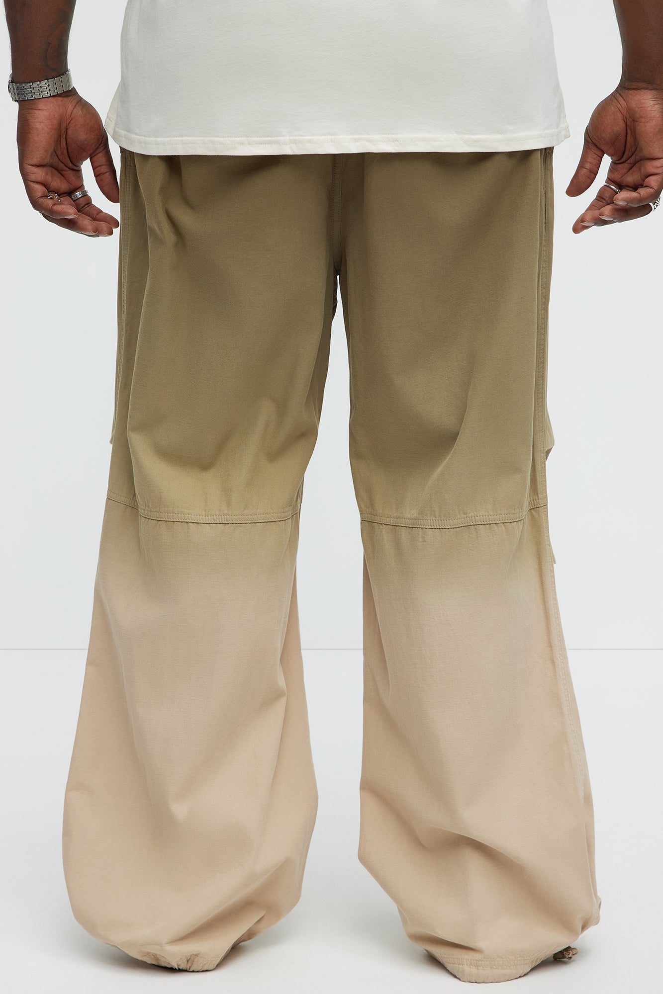 Paper Bag Baggy Pants - Olive - Image 8