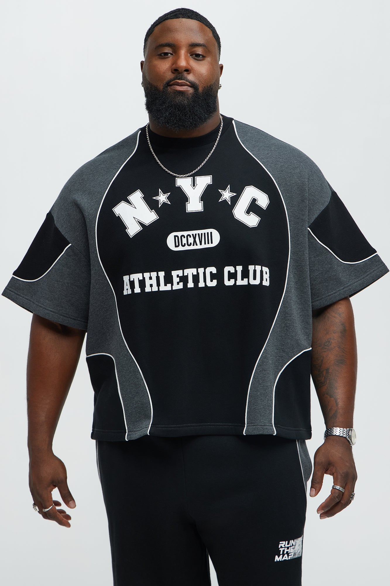 Tyson NYC Athletic Oversized Short Sleeve Tee - Black/combo - Image 5