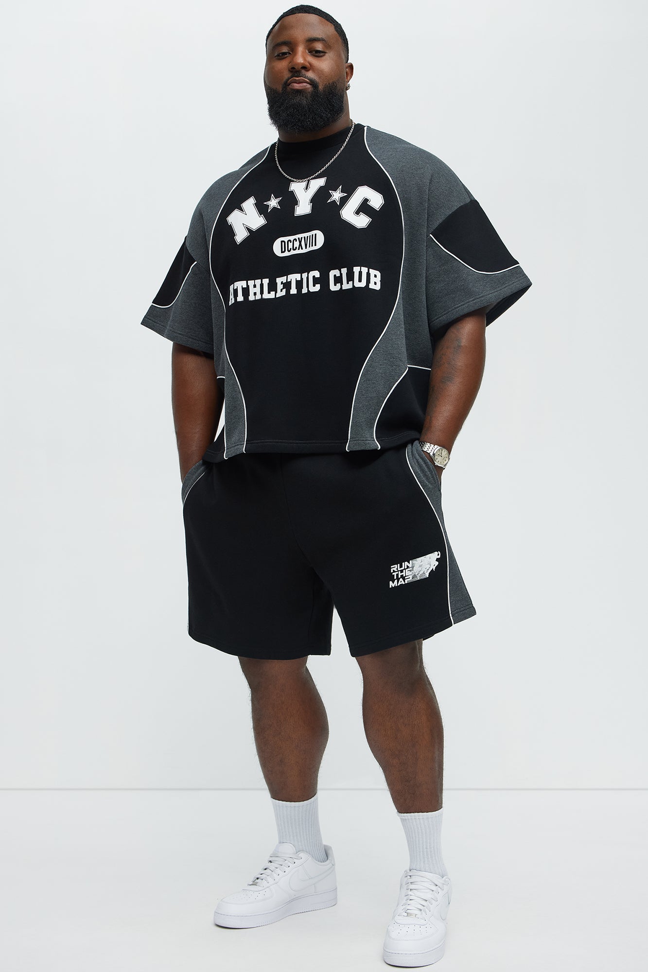 Tyson NYC Athletic Relaxed Shorts - Black/combo - Image 7