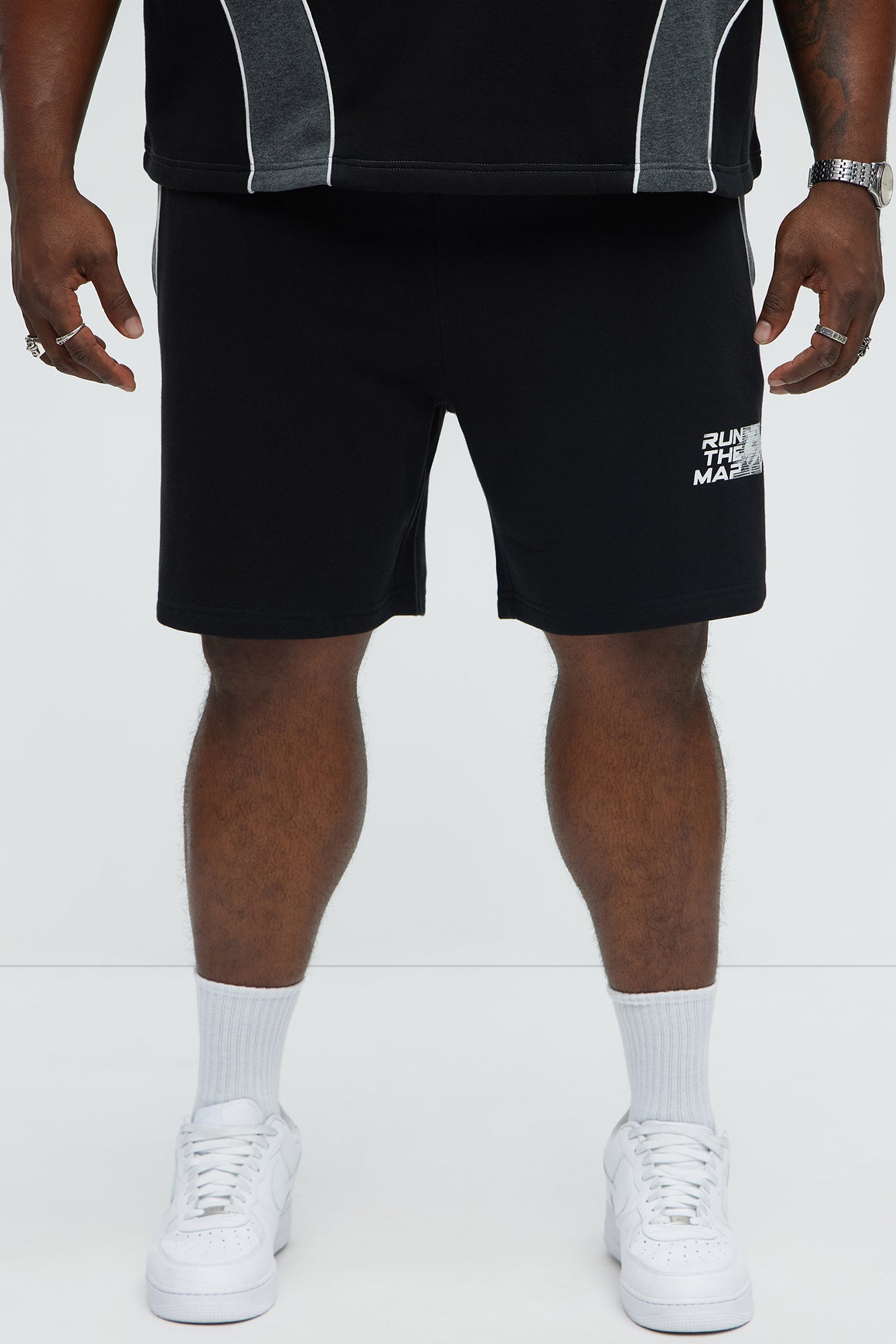 Tyson NYC Athletic Relaxed Shorts - Black/combo - Image 6