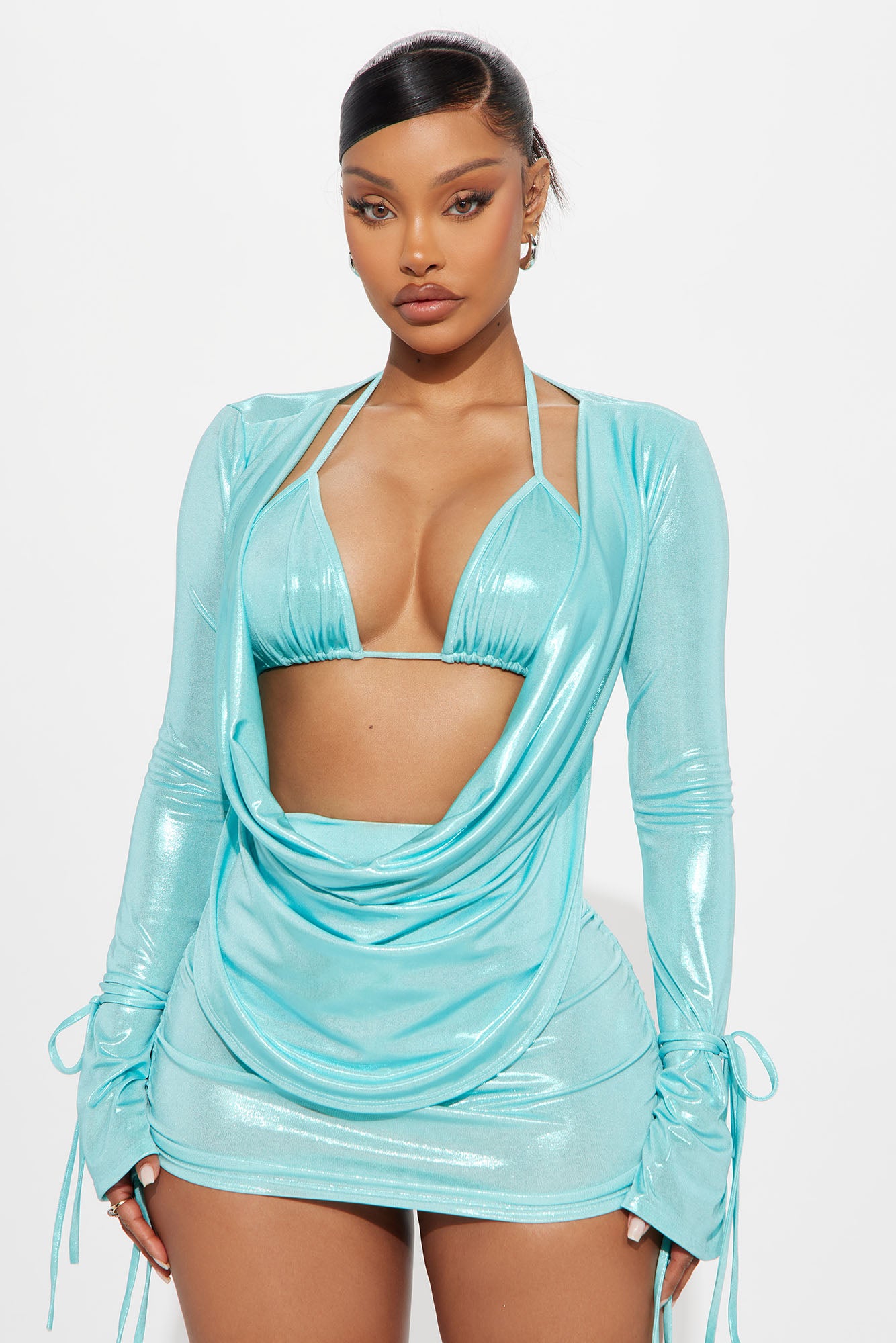 Kora 3 Piece Skirt Set - Aqua - Image 3