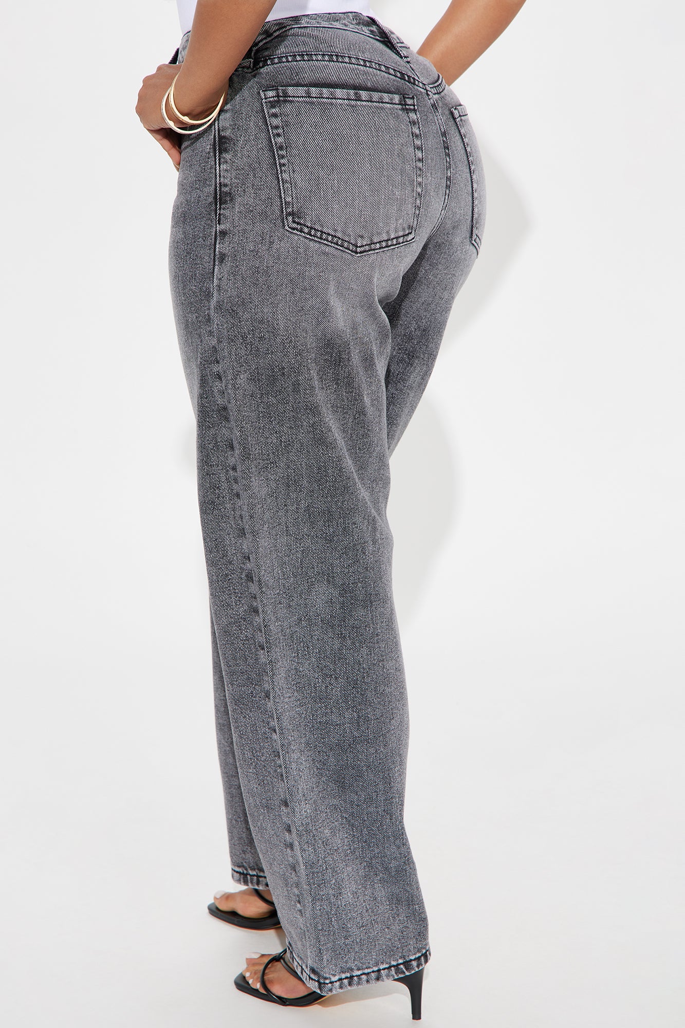 Babette Baggy Barrel Leg Jeans - Grey - Image 3