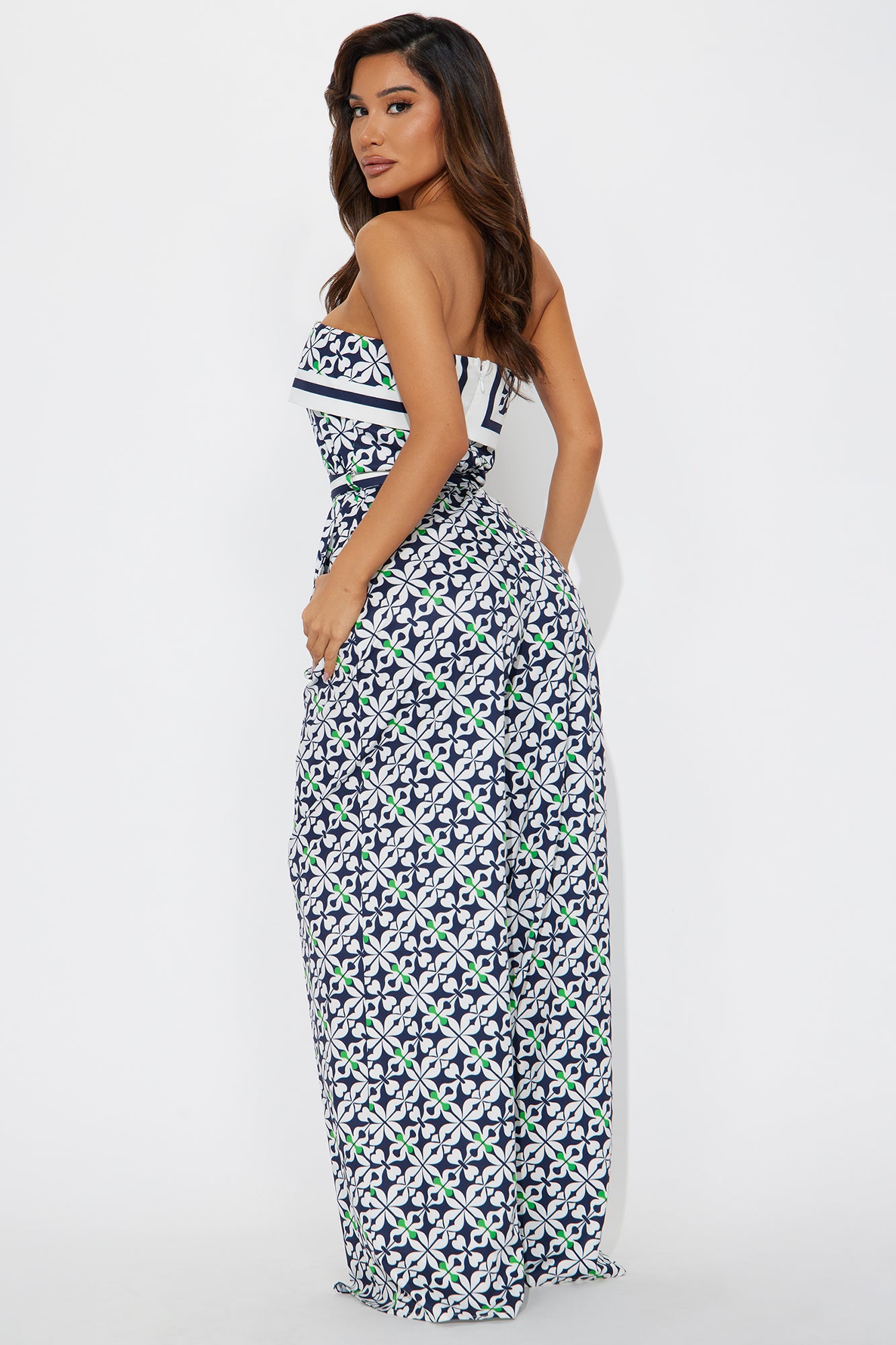 Lisbon Layover Satin Jumpsuit - Navy/combo - Image 3