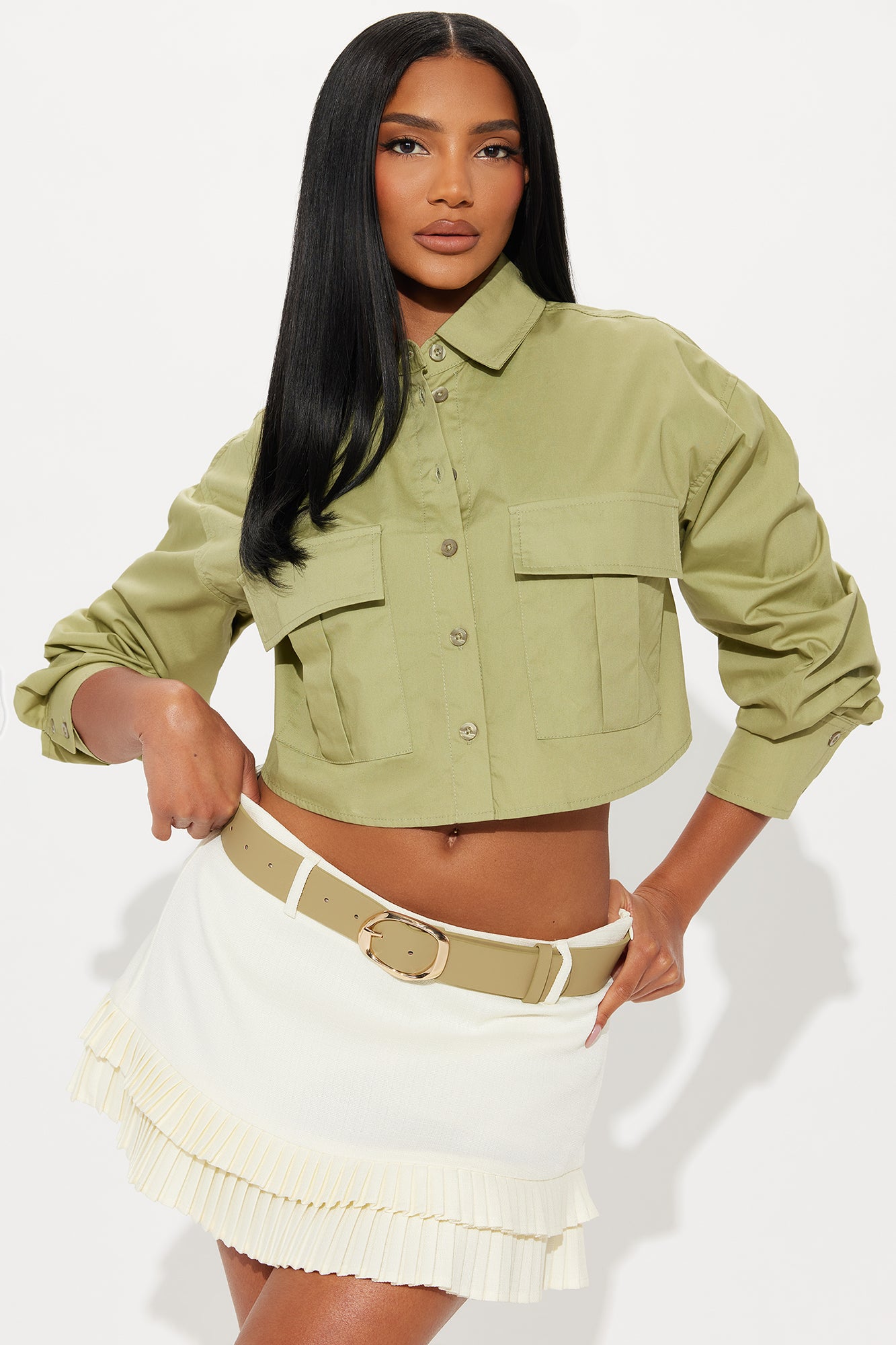 Think About It 2 Piece Belt Set - Sage/combo - Image 3