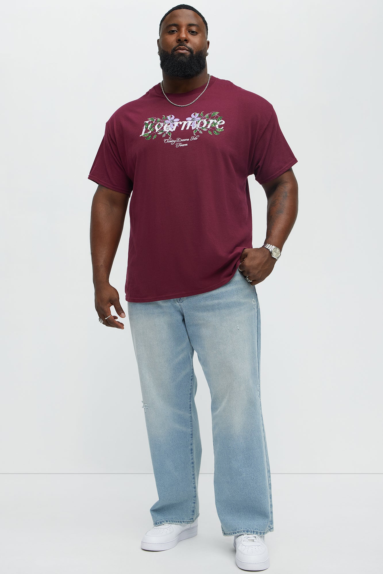 Evermore Short Sleeve Tee - Burgundy - Image 5