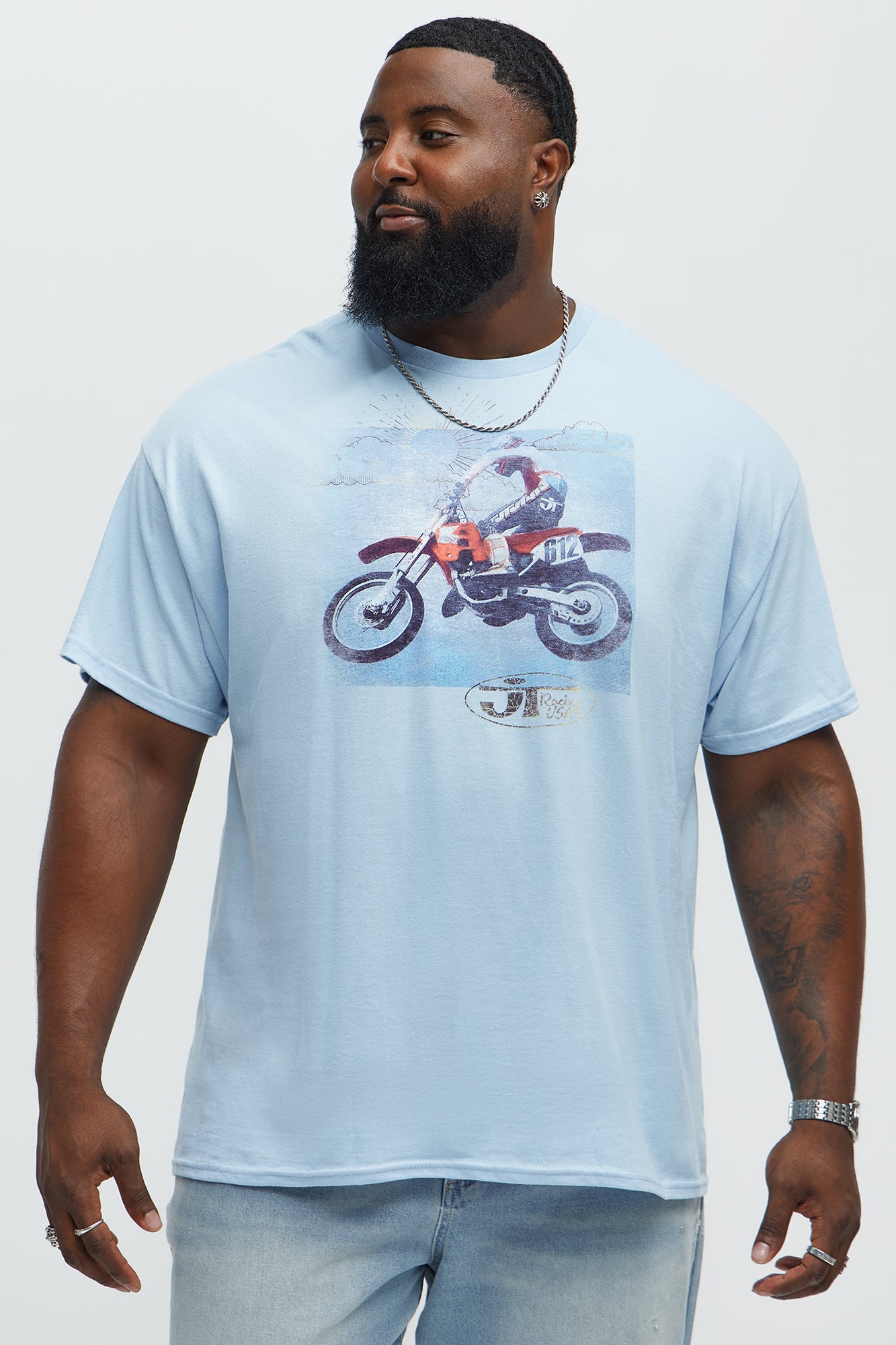 Moto JT Racing Team Short Sleeve Tee - Light Blue - Image 4