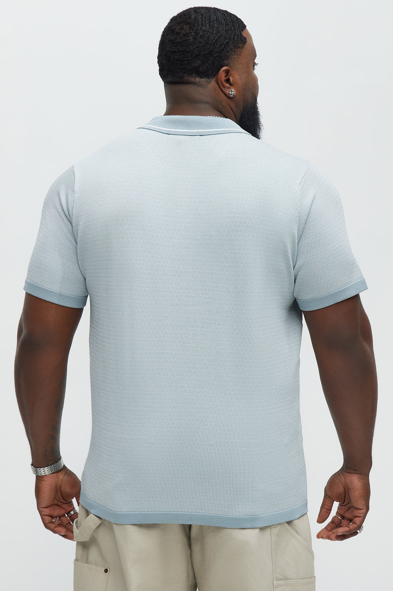 Calvin Textured Knit Polo - Grey/combo - Image 7