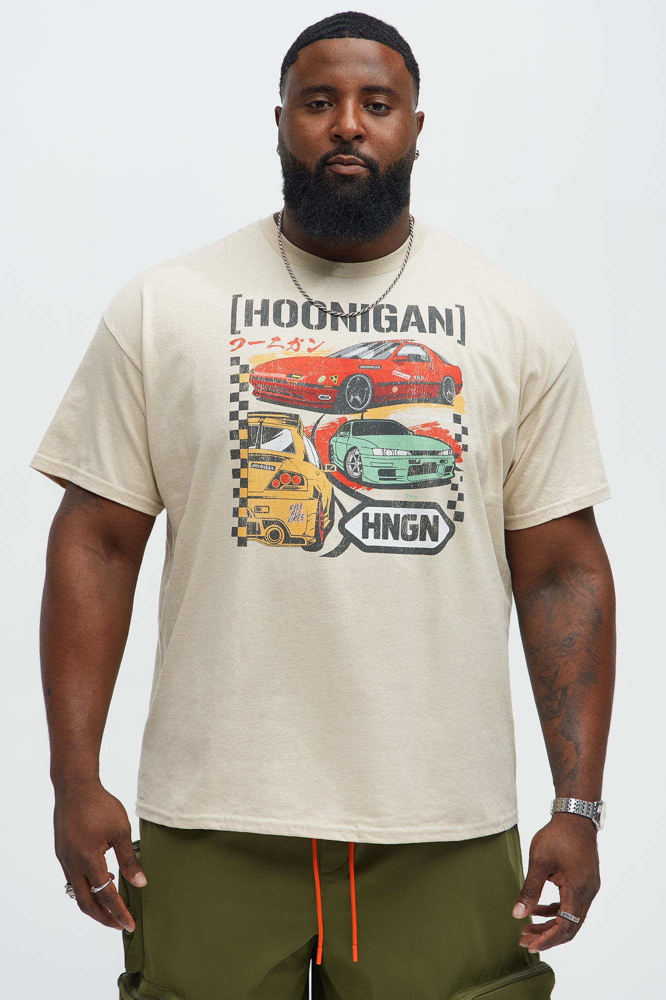 Hoonigan Kanji Short Sleeve Tee - Sand - Image 4
