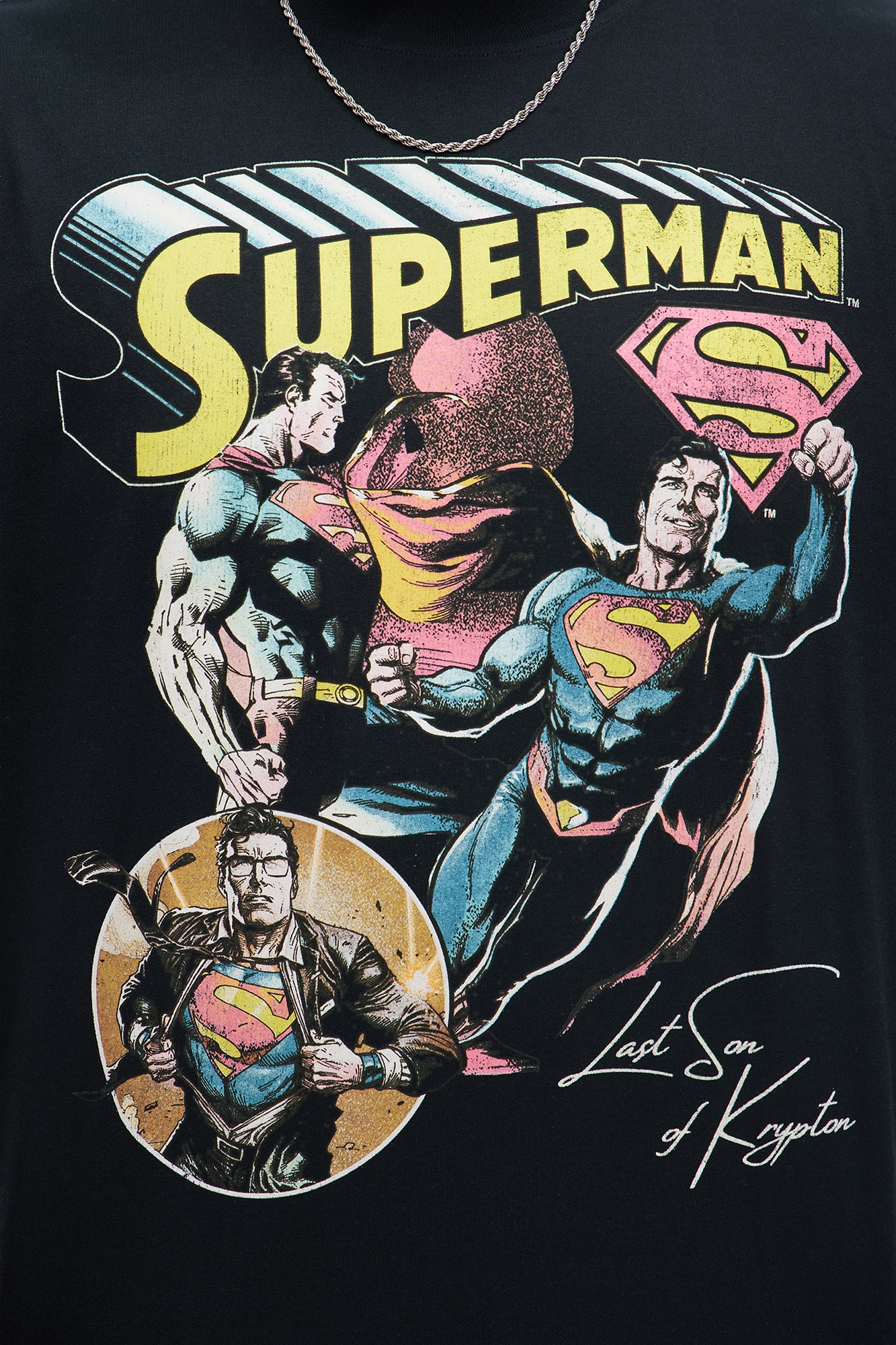 Superman Man Of Steel Oversized Short Sleeve Tee - Black - Image 6