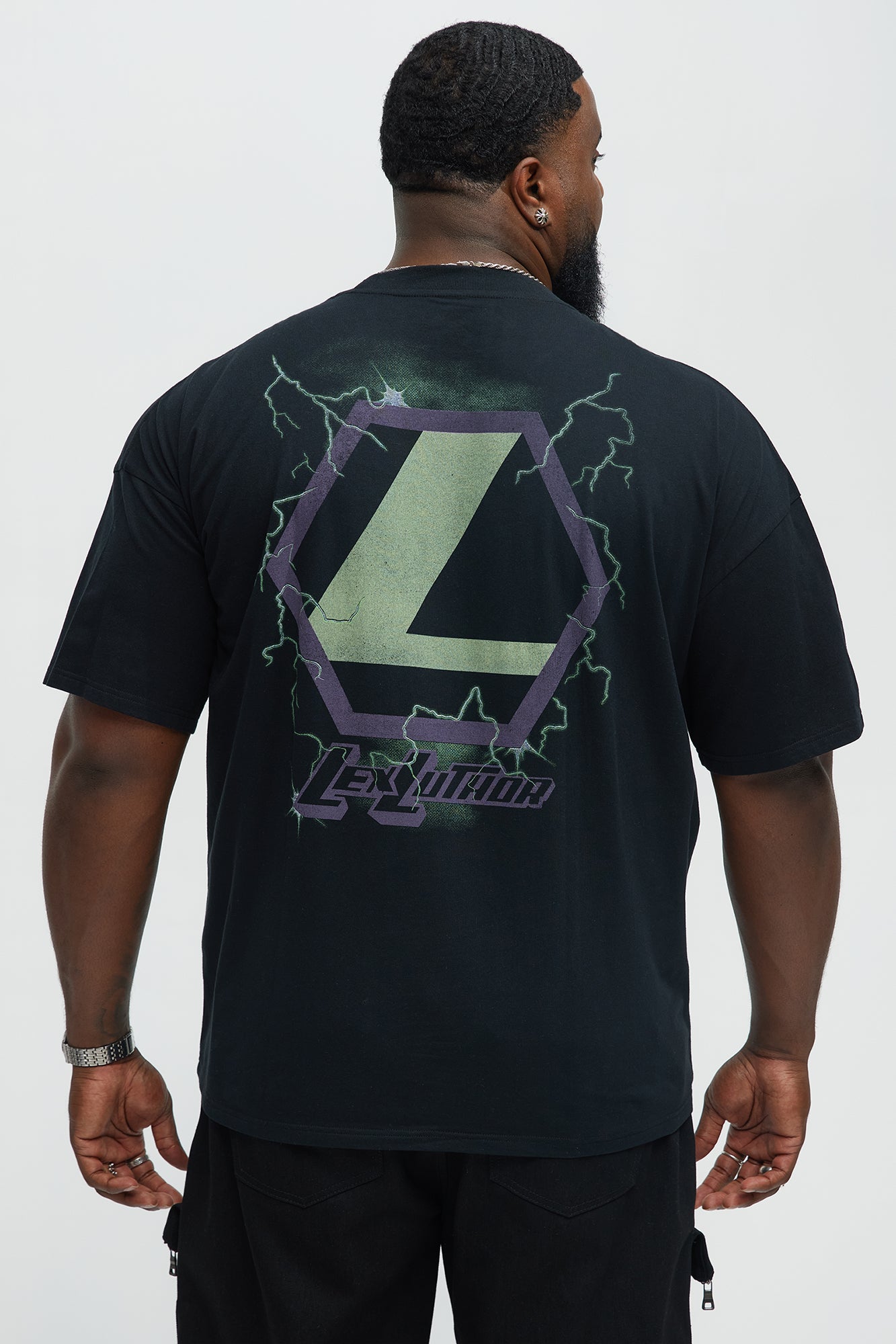 Superman Lex Luthor Oversized Short Sleeve Tee - Black - Image 8