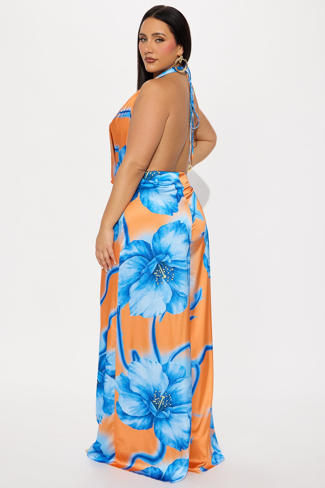 Sun And Sips Satin Jumpsuit - Orange/combo - Image 6